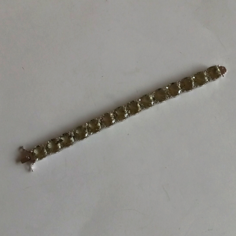 Beautiful Prasiolite Cushion Cut Bracelet.